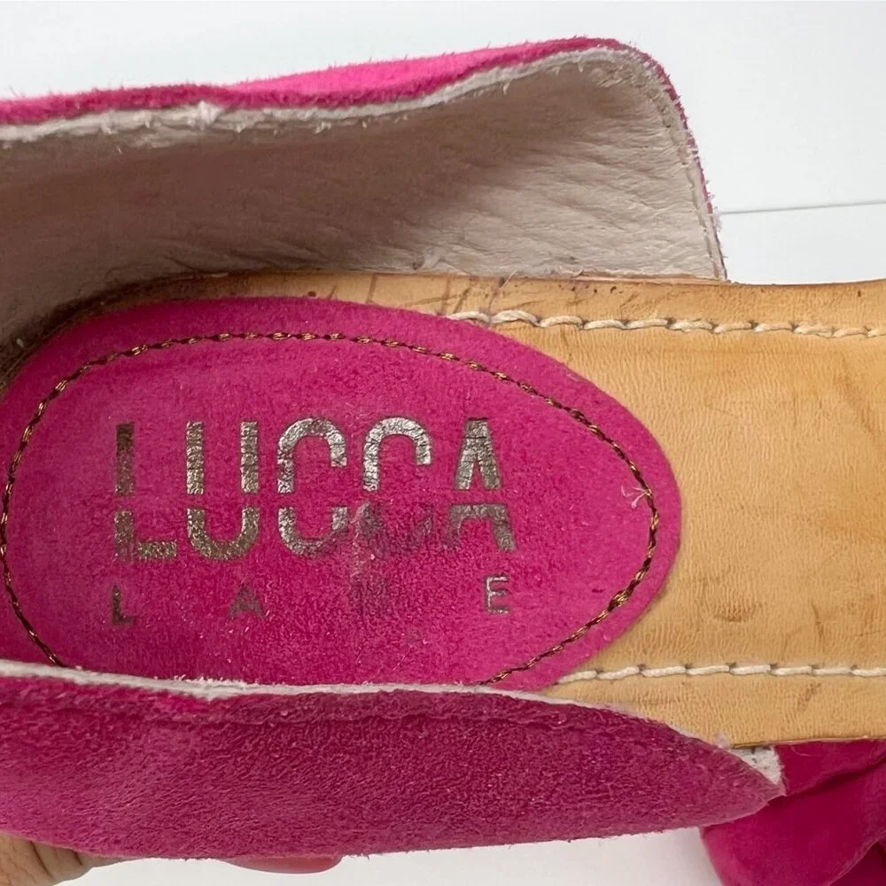 LUCCA LANE‎ Saddie Wedge Pink Sandals 8